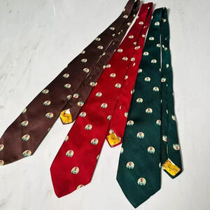 Sun Maid Raisin Growers - Lot of 3 - Rare Company Ties - Red Green Brown Logo
